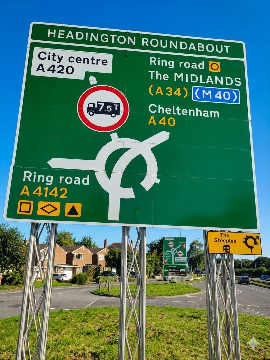 headington roundabouts sign