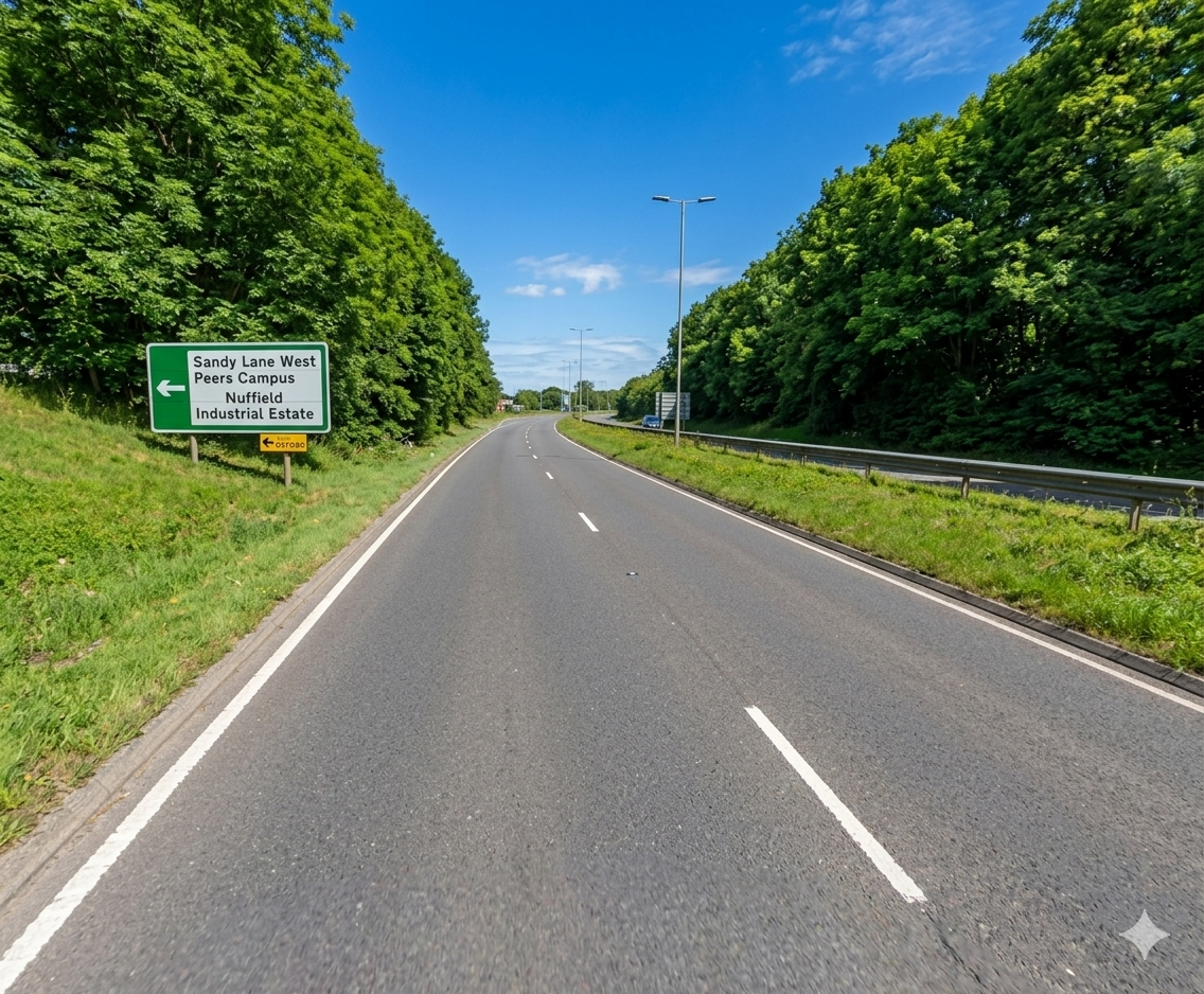 Oxford test route sandy lane west
